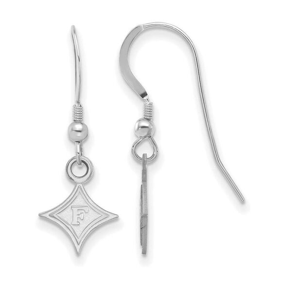 Sterling Silver Furman University XS (Tiny) Dangle Wire Earrings - Picture 1 of 3